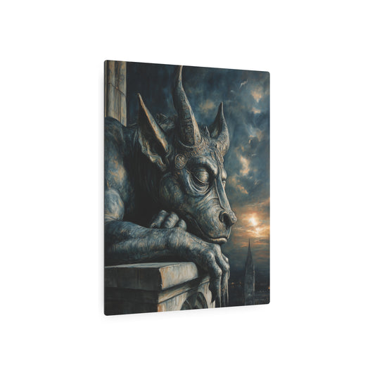 Surrealistic Salvador Dali Inspired Gothic Gargoyle Metal Wall Art Sign - Metal Wall Art Print
