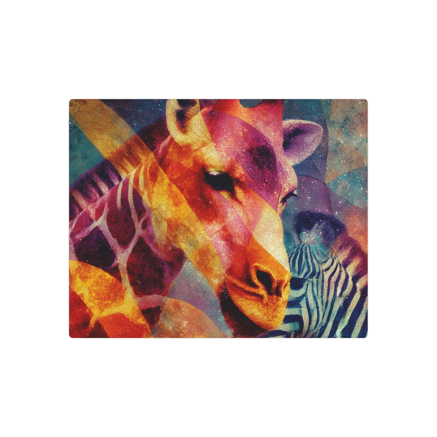 Abstract Wildlife Giraffe in the style of Kazimir Malevich-Style Metal Wall Art - Metal Wall Art Print