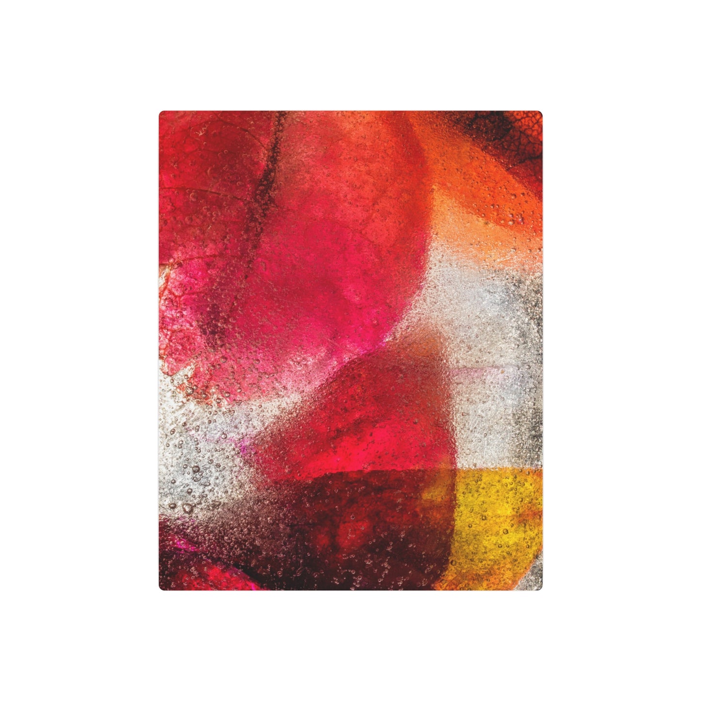 Vibrant Autumn Leaves Frozen in Ice - Abstract Metal Wall Art - Metal Wall Art Print