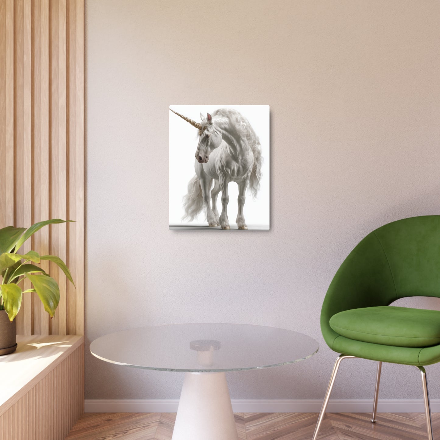 "Enchanting White Unicorn Metal Wall Art | Premium Full-Length Unicorn Design"