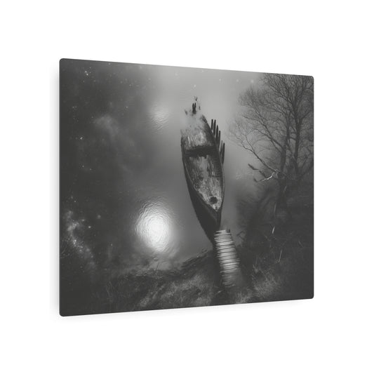 Boat Photography Art Print Metal Wall Sign - Abandoned Dock Ship Home Decor - Metal Wall Art Print