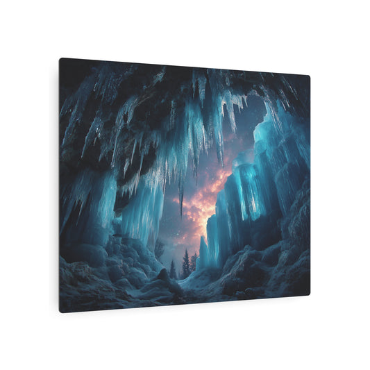 Subzero Wonderland Metal Wall Art – Fantasy Ice Caves Decor - Metal Wall Art Print