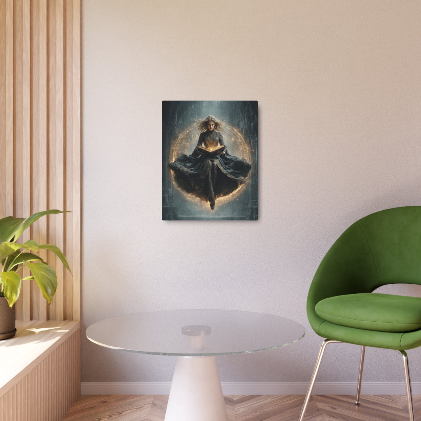Gothic Castle Ruins Print: Female Sorceress Metal Wall Art