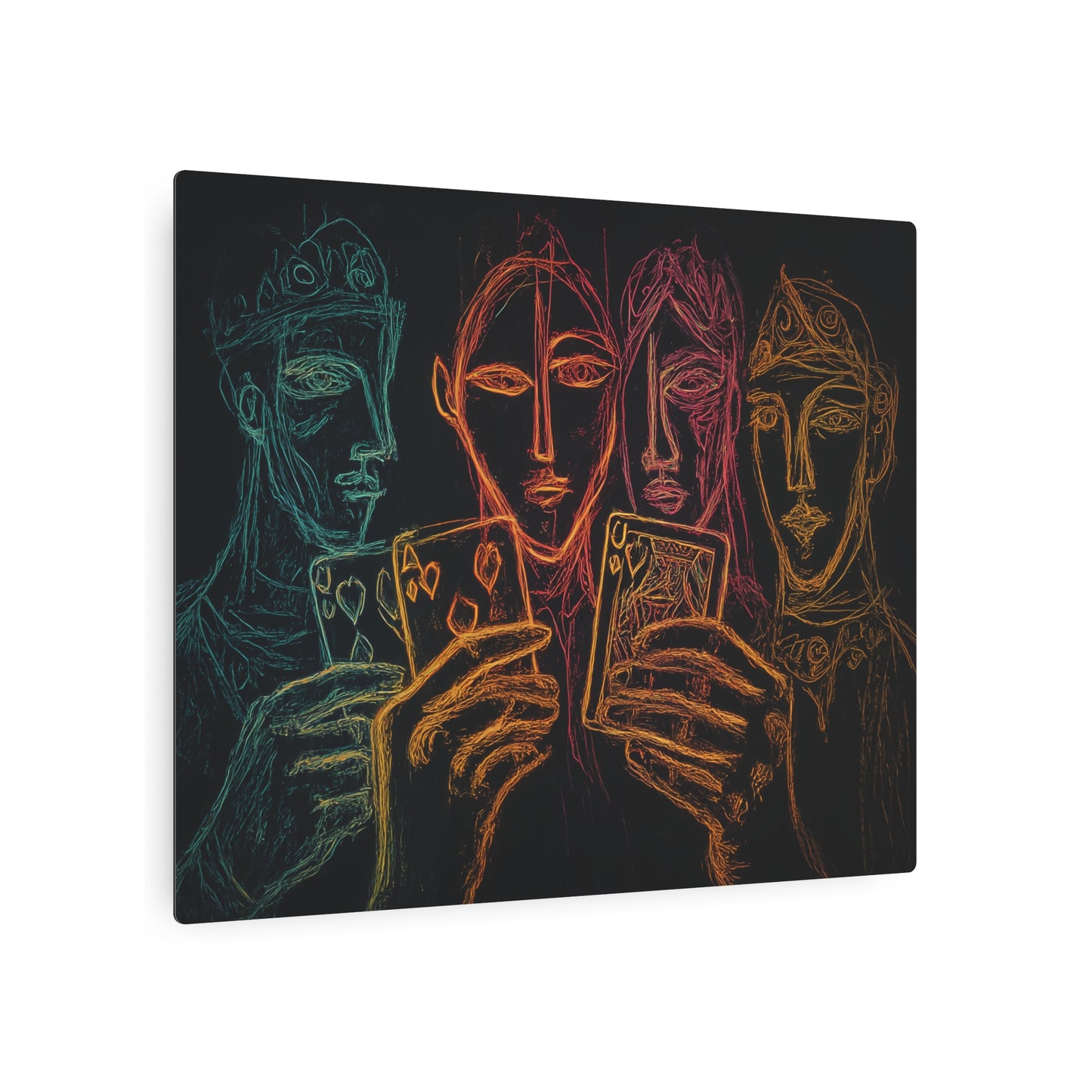 Exquisite Pablo Picasso Sketch Art Metal Wall Print for Game Nights