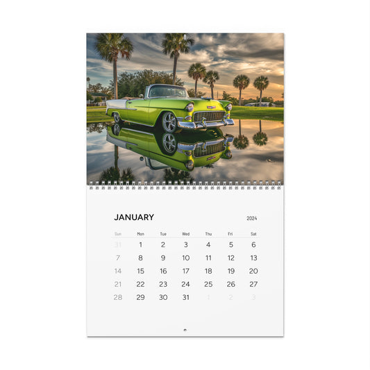 Vintage 1955 Chevy Bel Air 2024 Calendar | Reflection Collection | 12 High Resolution Chevy Bel Air's - Metal Wall Art Print