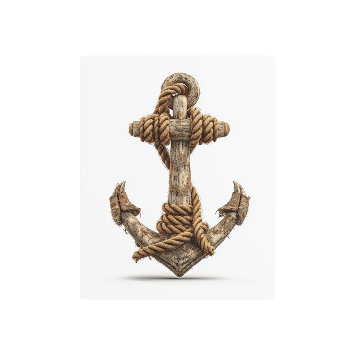 Nautical Chic Metal Wall Art: Traditional Anchor & Rope Design