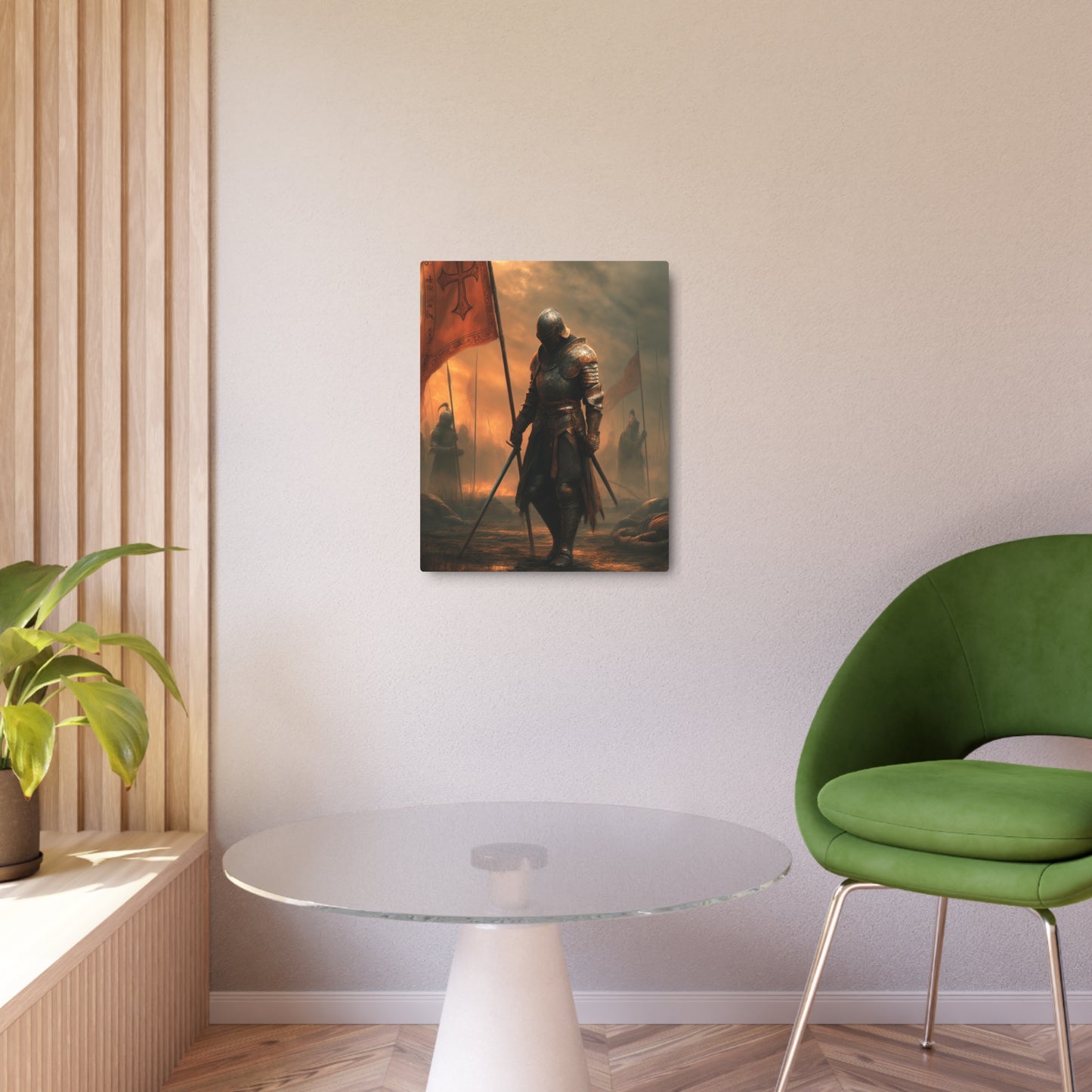 Gothic Knight Spectral Metal Wall Art in Craig Mullins Style