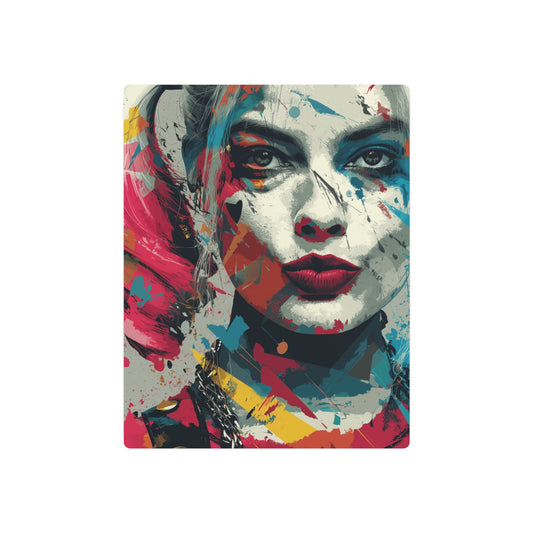 Harley Quinn Closeup Abstract Metal Wall Art - Vibrant & Distinctive Home Decor - Metal Wall Art Print