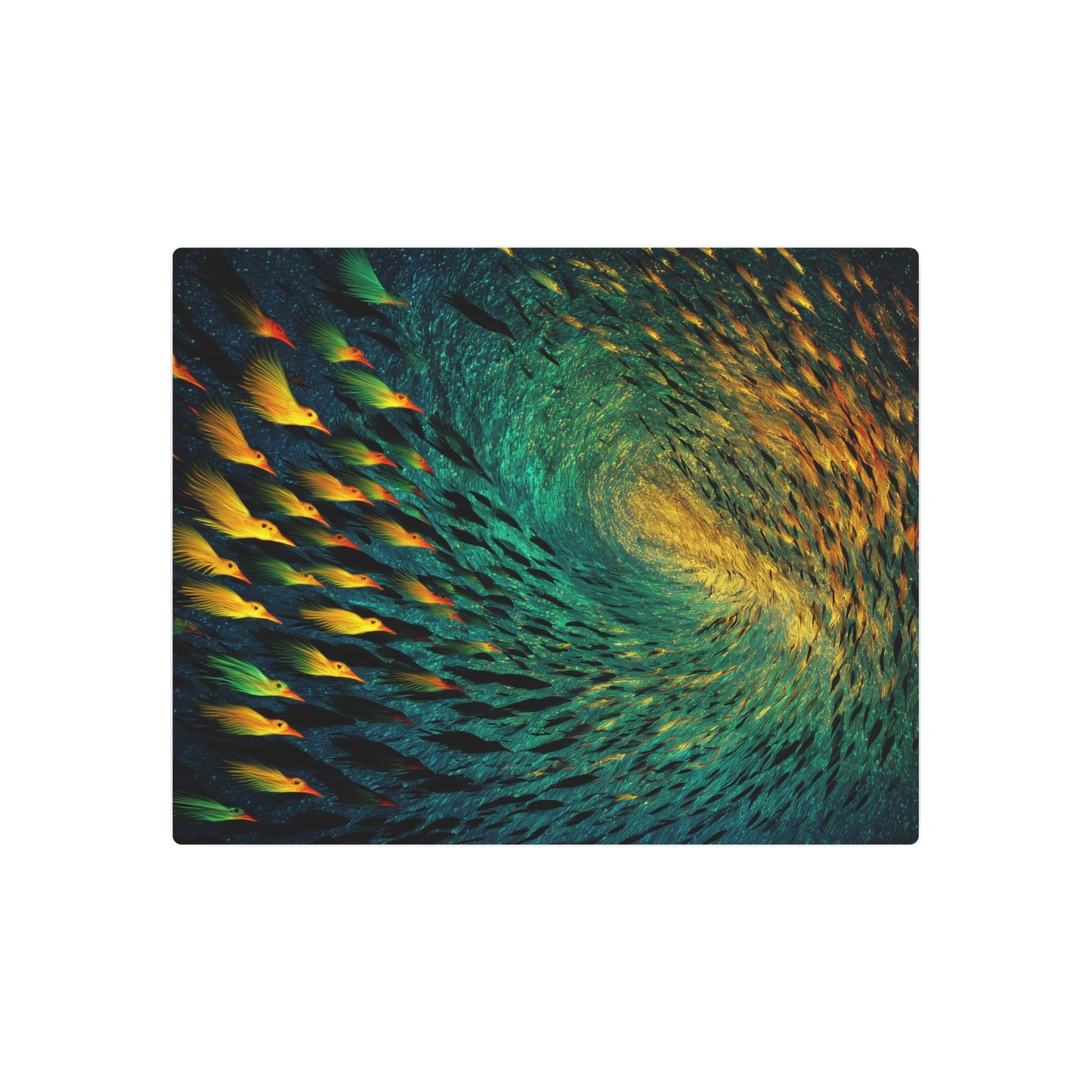 Kazimir Malevich Inspired Abstract Wildlife Metal Wall Art - Iridescent Colors