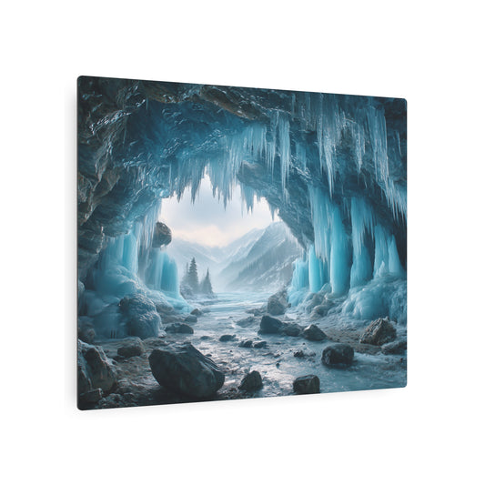 Ice Caves Wall Art - Fantasy Themed Over-the-Shoulder Print Metal Deco - Metal Wall Art Print