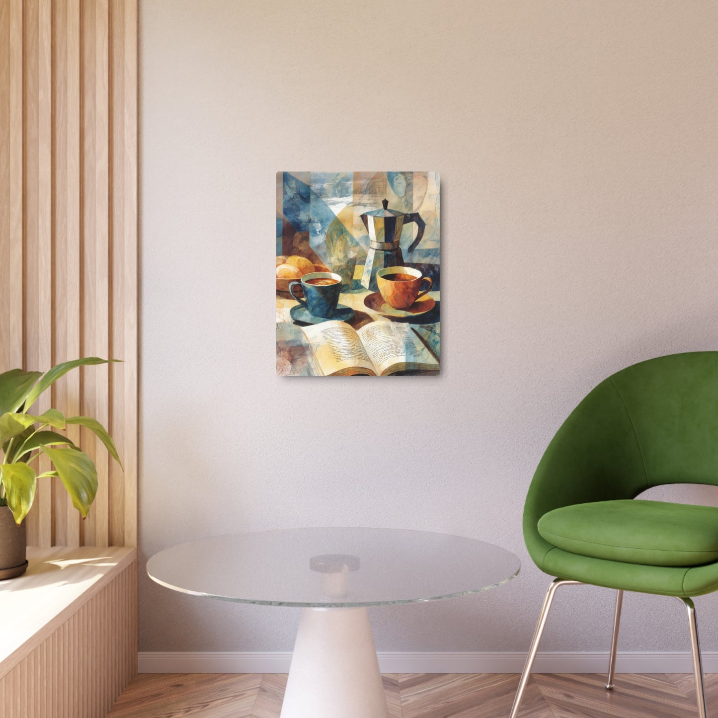 Abstract Metal Wall Art Sign - De Kooning Cubist Inspiration for Coffee