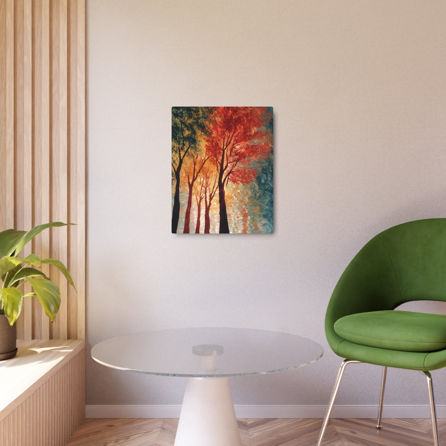 'Autumn' Metal Wall Art: Rothko Style Acrylic Painting on Metal Print