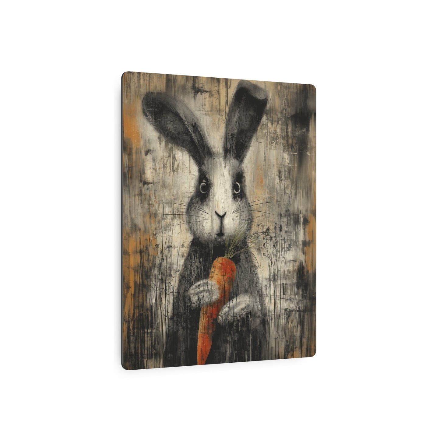 Adorable Bunny Metal Wall Art: Rustic Decor with Neutral Tones