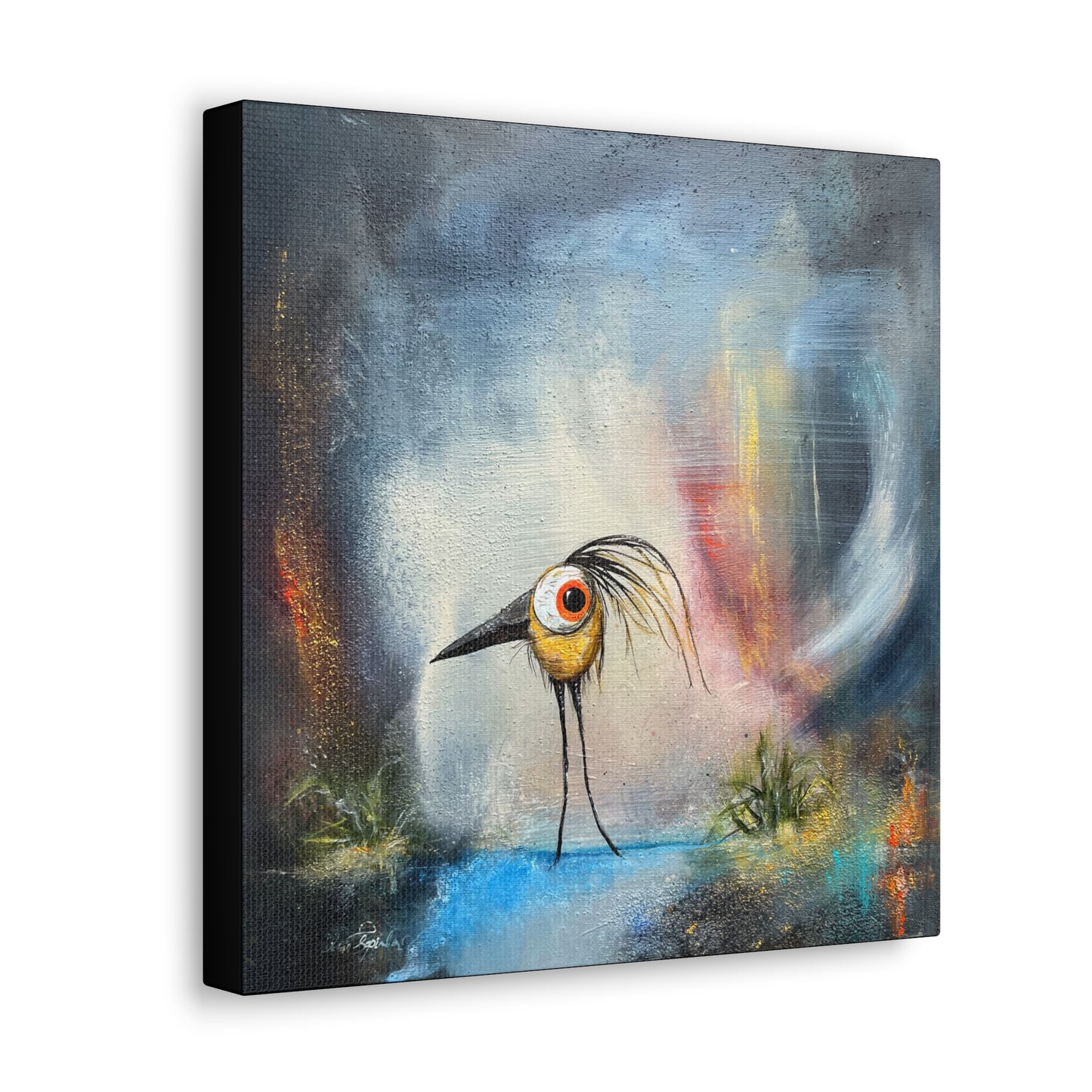 Abstract Bird - Warbled - Reprint Painting by Asia Popinska | Reprint - Metal Wall Art Print