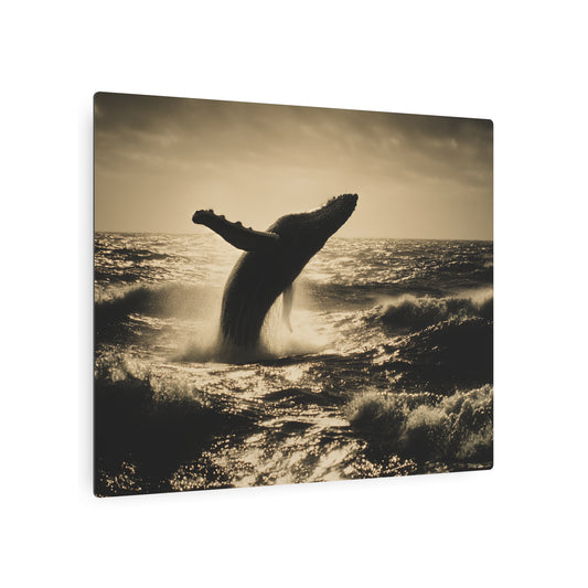 Humpback Whale Metal Wall Art - Nautical Home Decor for Sea Lovers - Metal Wall Art Print