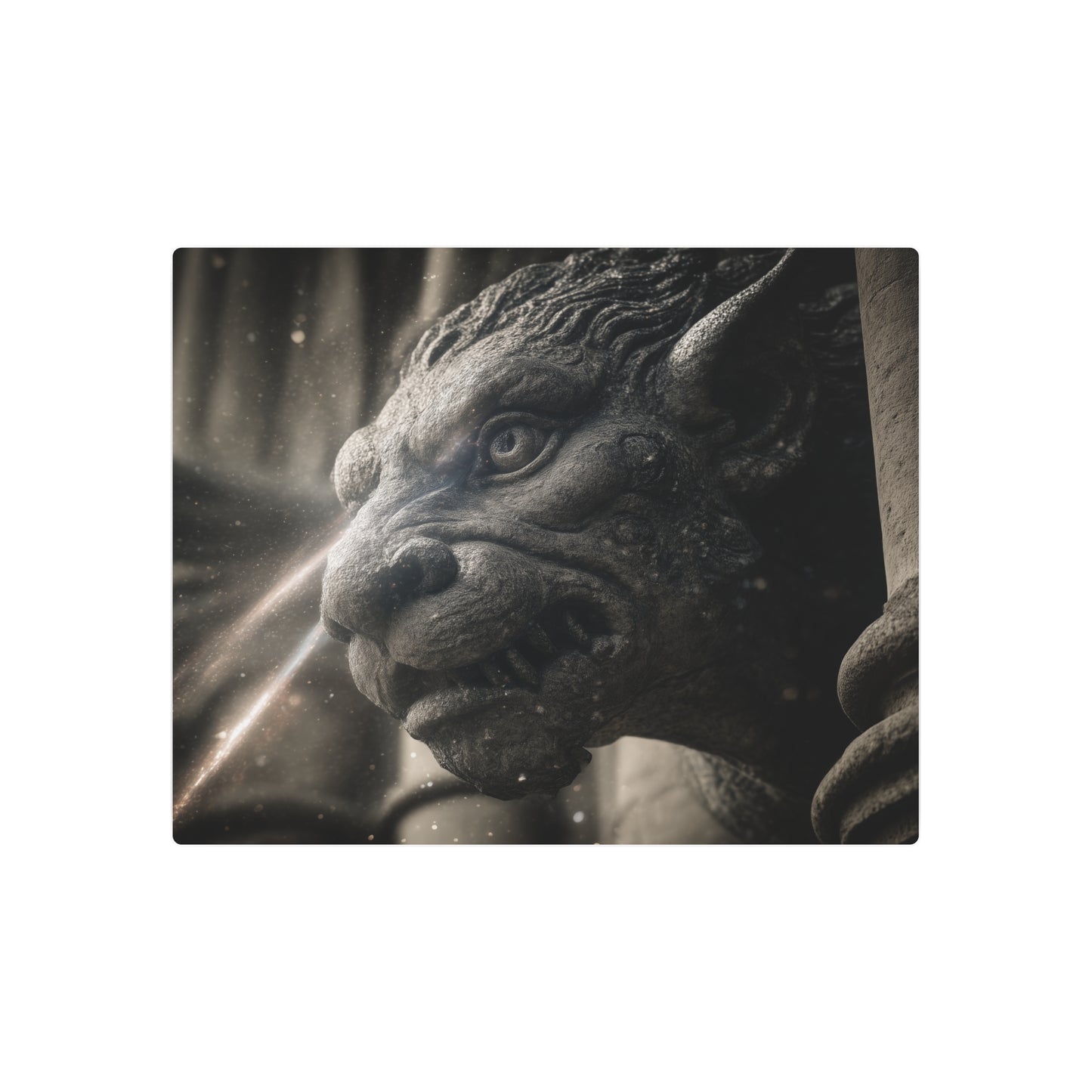 Picasso Style Metal Gargoyle Wall Art, Gothic Sketch Decor - Metal Wall Art Print