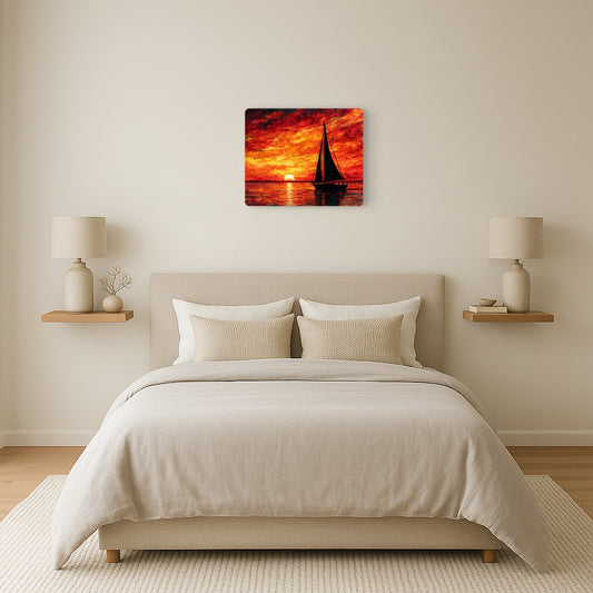 Stunning David Hockney Style Nautical Metal Wall Art | Marine - Metal Wall Art Print