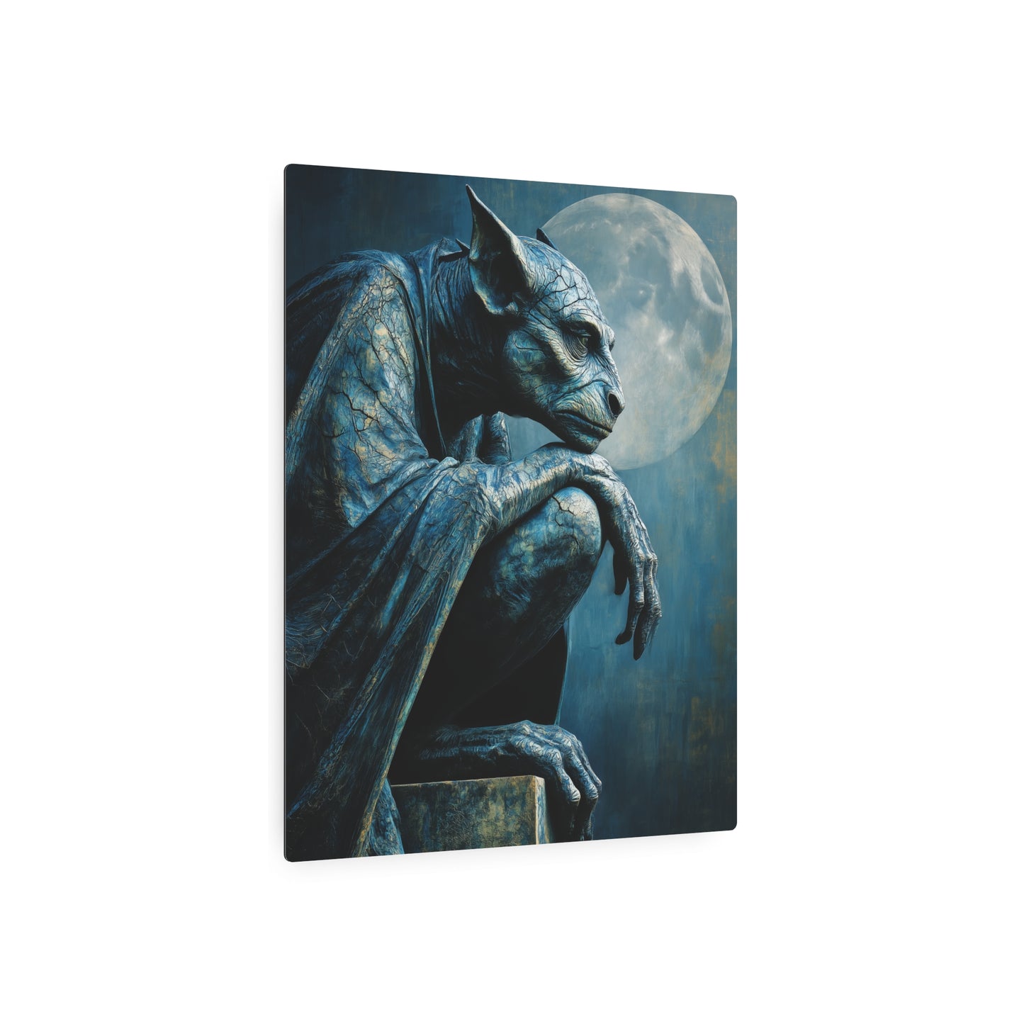 Salvador Dali Inspired Gothic Gargoyle Metal Wall Art Sign - Stunning Oil Painting Effect - Metal Wall Art Print