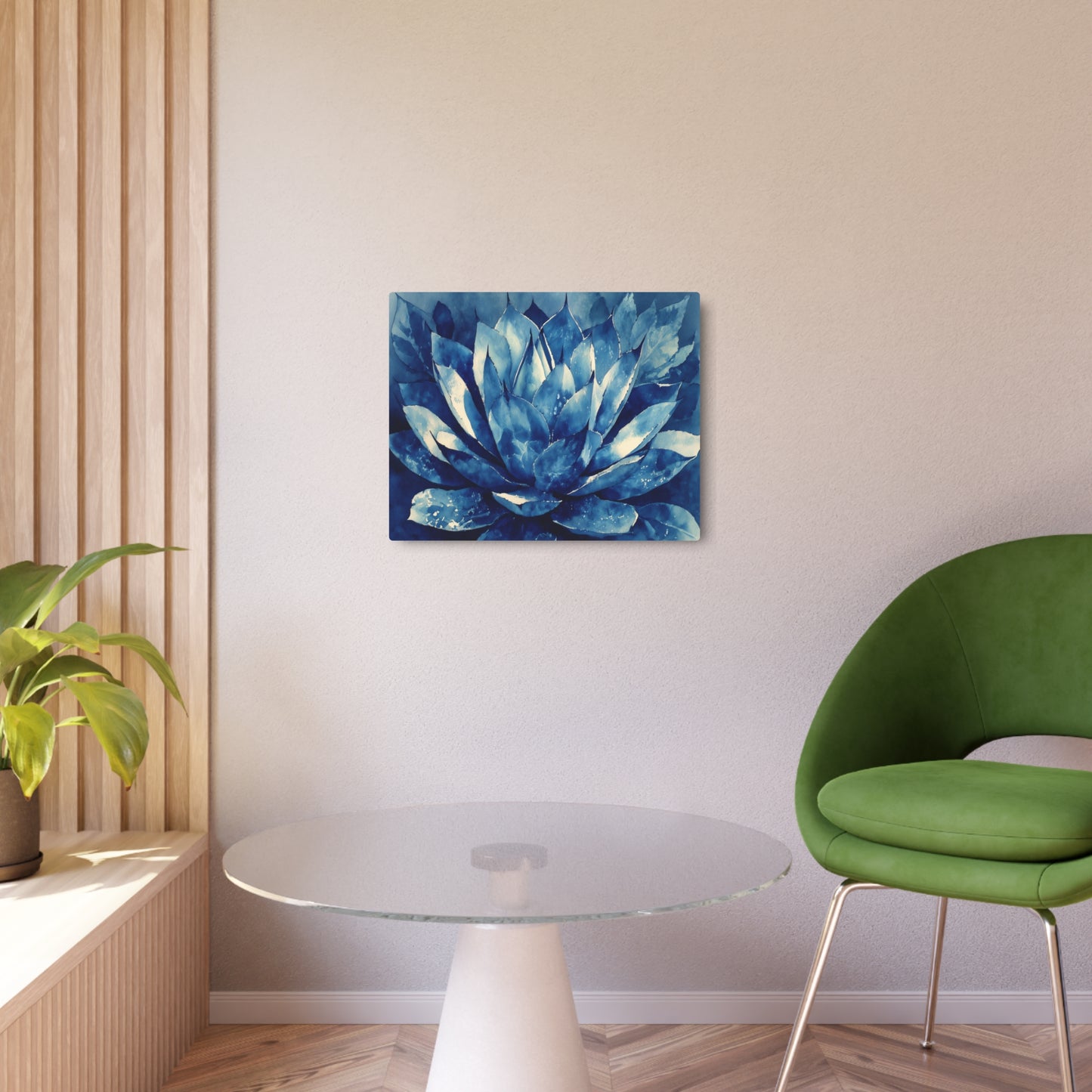 Georgia O'Keeffe Inspired Blue Agave Painting Metal Wall Art