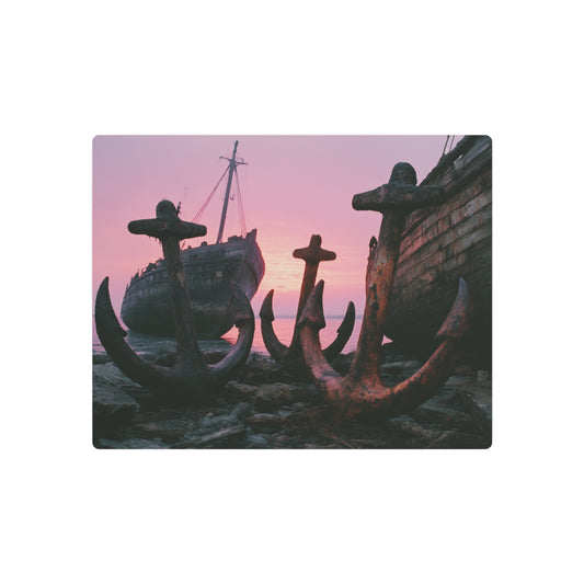 Rustic Anchor Boat Photography Art print Metal Wall Art Sign - Metal Wall Art Print