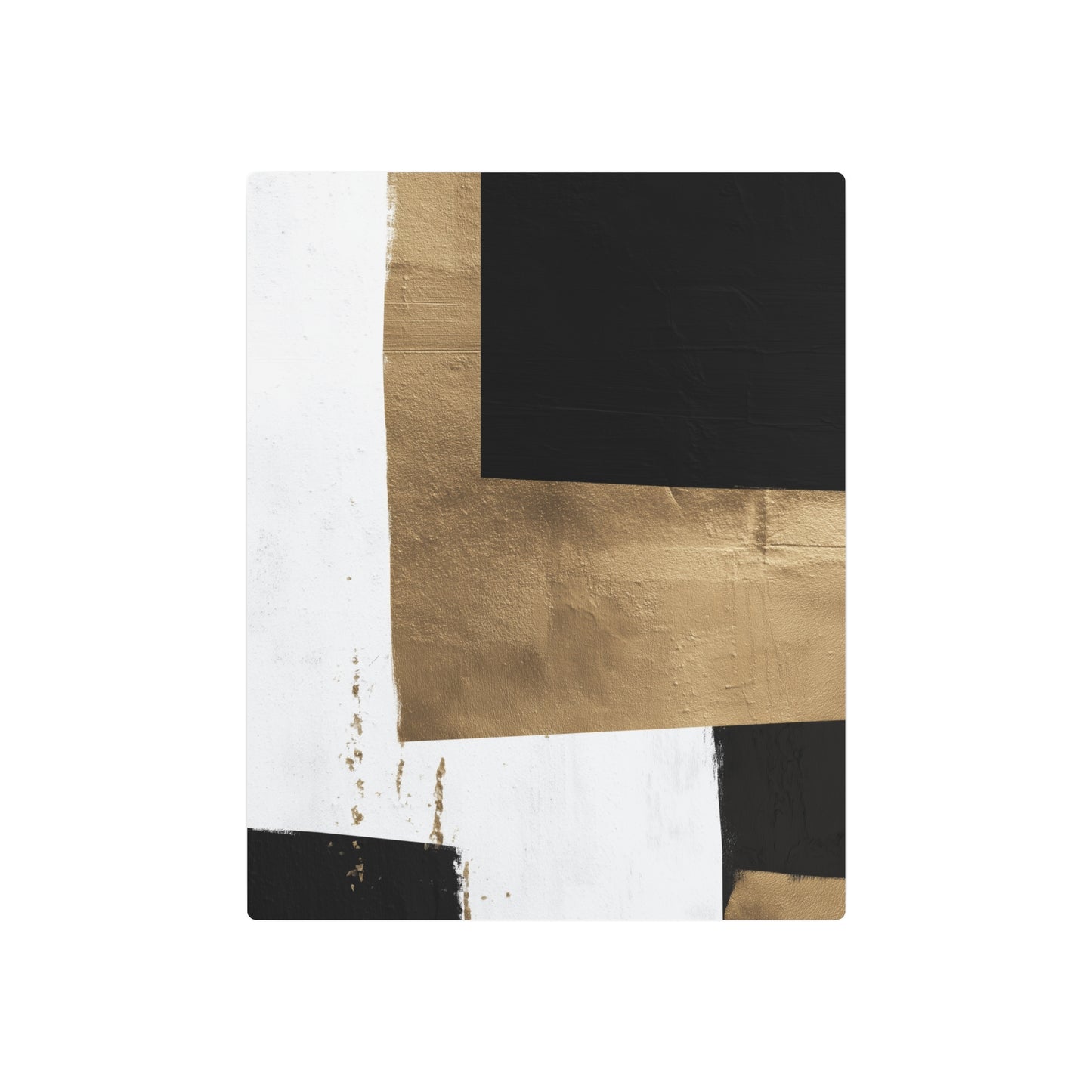 "Chic Modern Abstract Metal Wall Art in Bold Geometric Shapes–Black, Gold, White"