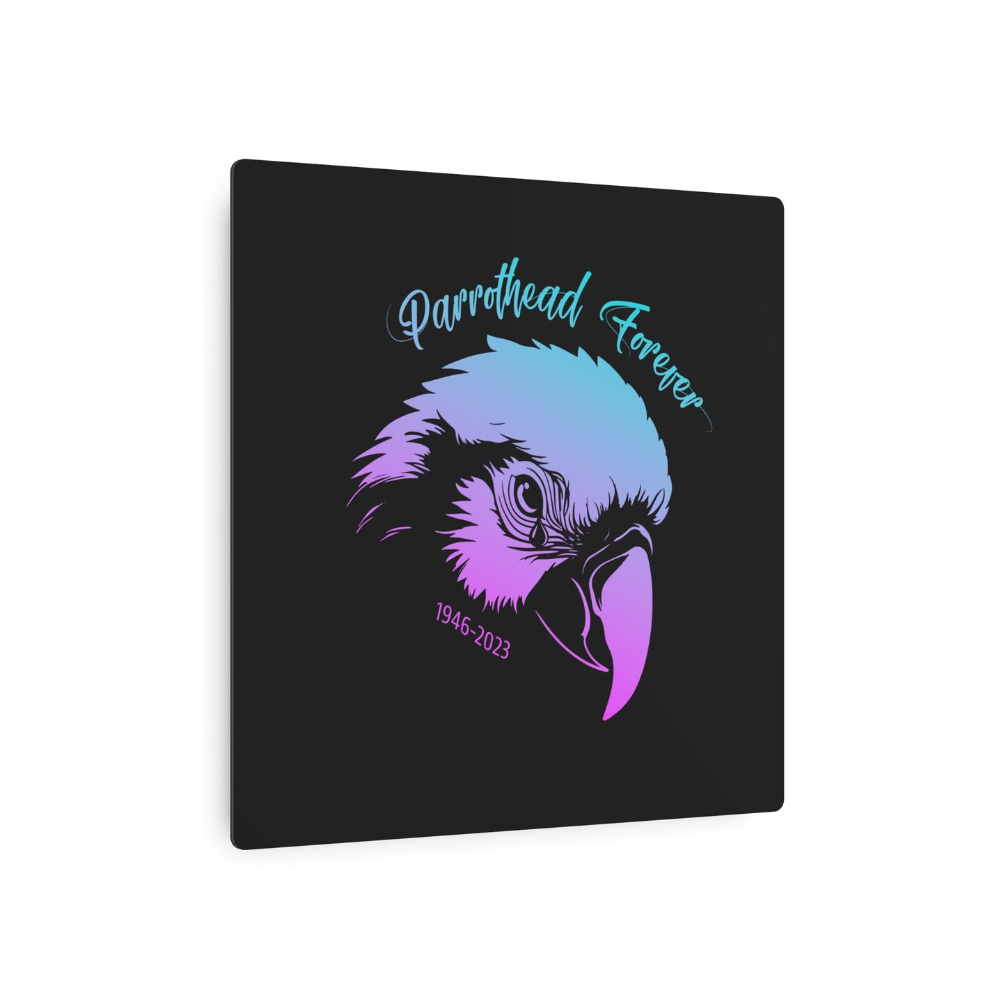 Jimmy Buffett Tribute Parrothead Forever Metal Sign Art with Teardrop Parrot
