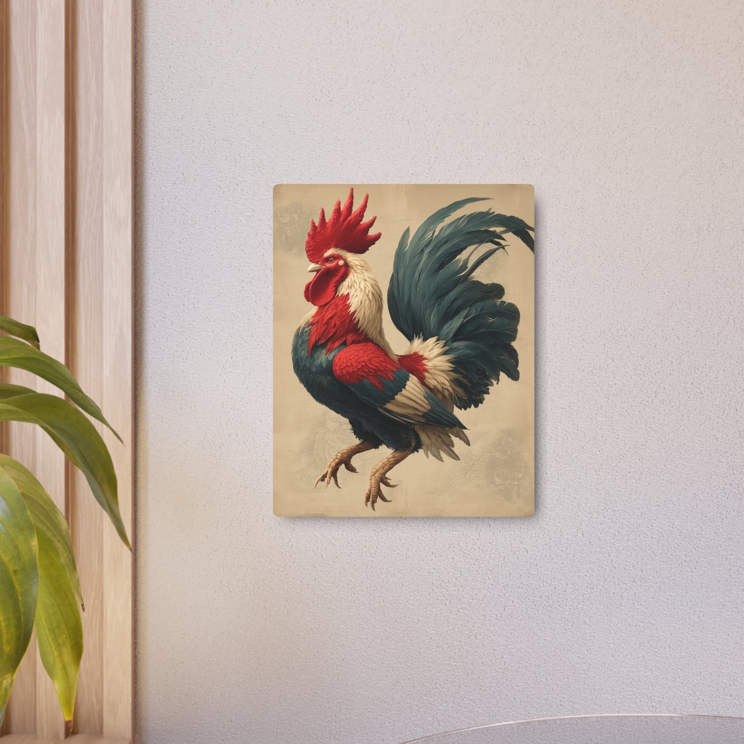Animated Fighting Rooster Metal Wall Art Sign - One-of-a Kind Decor Piece