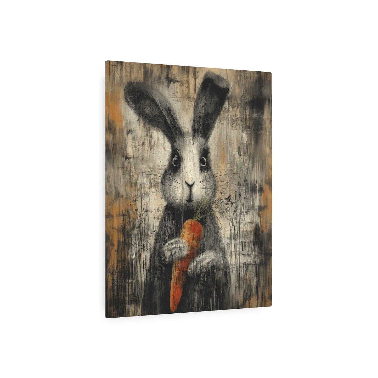 Adorable Bunny Metal Wall Art: Rustic Decor with Neutral Tones
