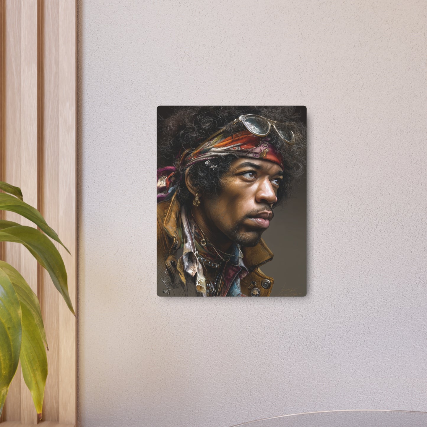 "Jimi Hendrix Legendary Color Side-Pose Metal Wall Art"