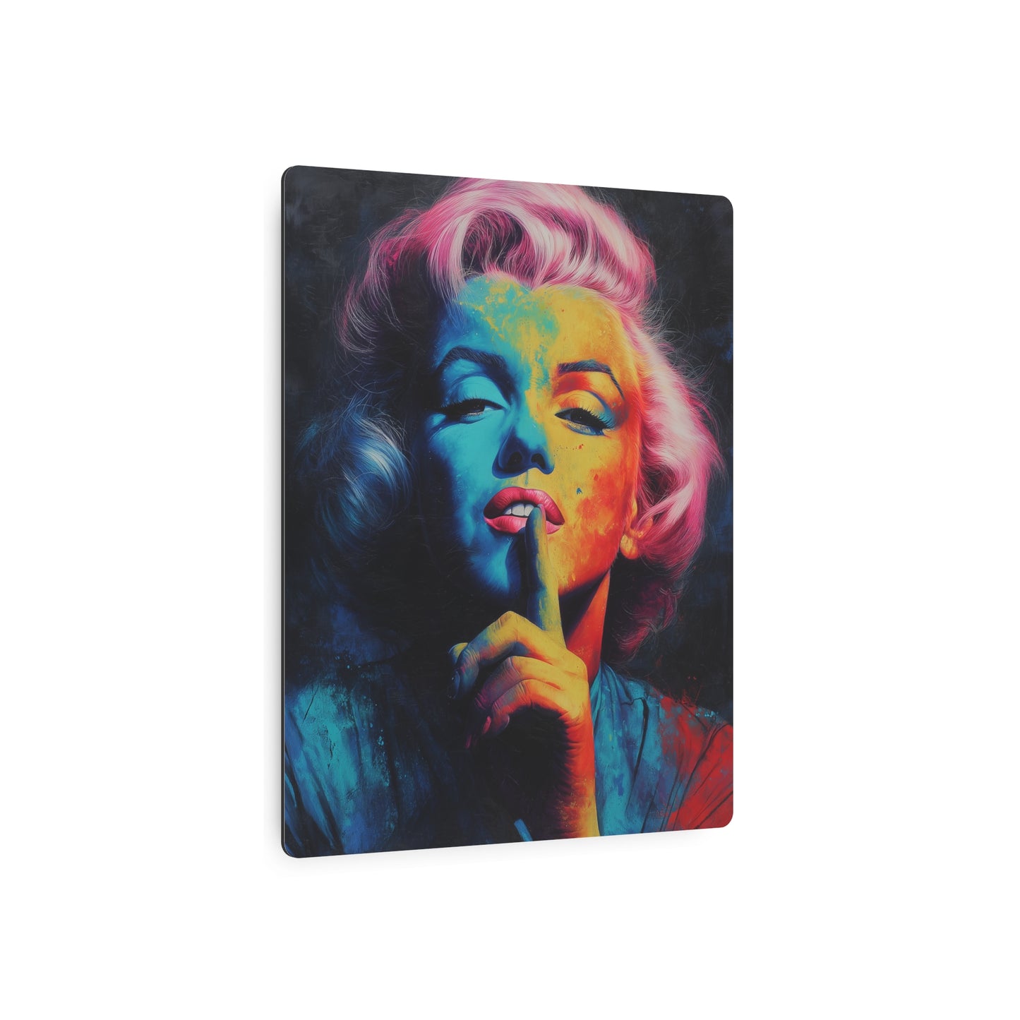 Marilyn Monroe Wall Art, Vibrant Chalk-Style Colors, Airbrushed Detail, Metal