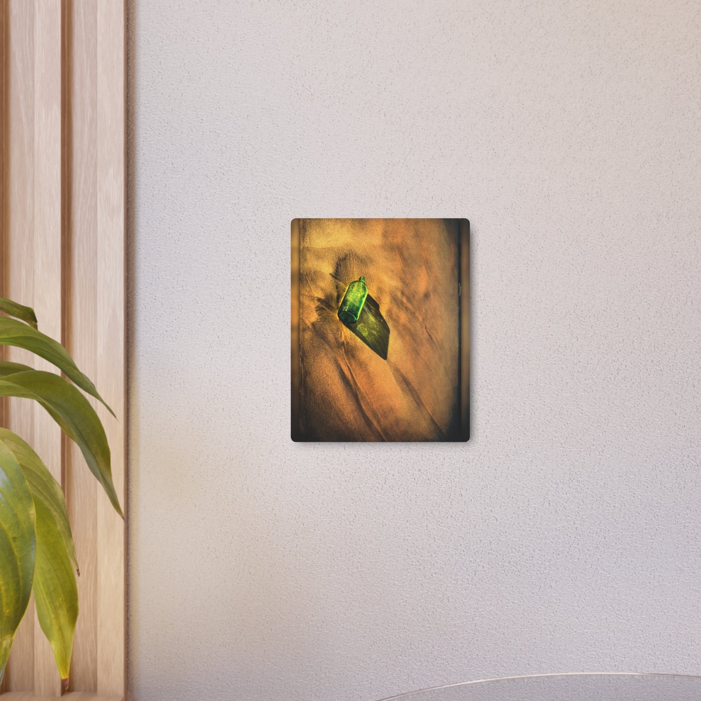 Vintage Green Bottle Aerial View - Chic Metal Wall Art Sign