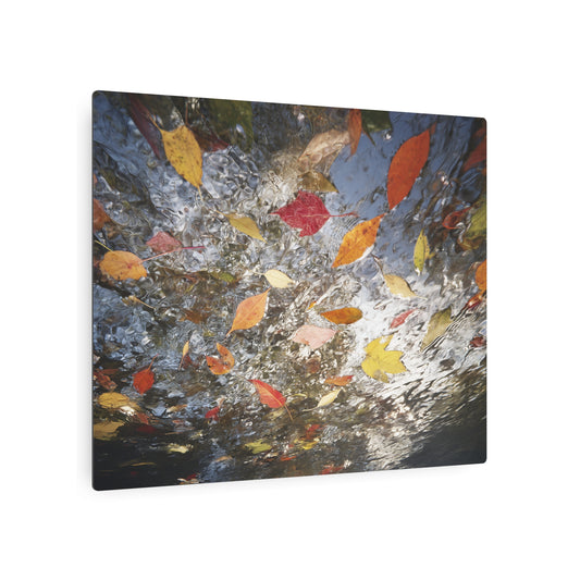 Elegant Autumn Leaves Metal Wall Art - Agfacolor Neu Theme Décor - Metal Wall Art Print