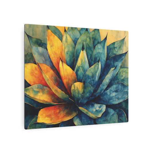 Georgia O'Keeffe Inspired Blue Agave Metal Wall Art - Metal Wall Art Print