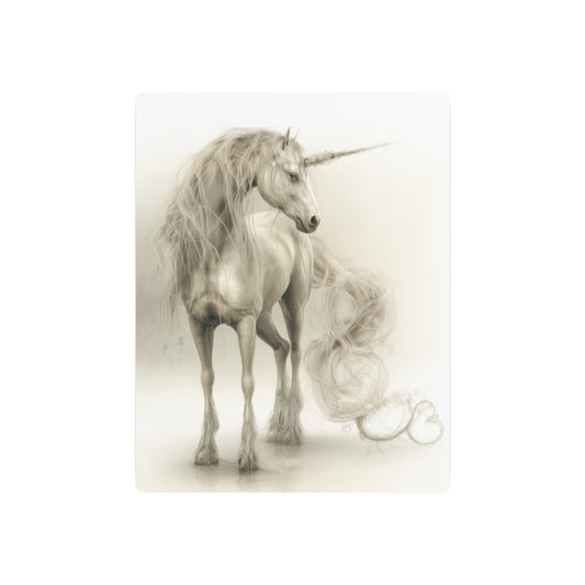 "Enchanting Unicorn Full-length Metal Wall Art Sign for Fantasy Decor" - Metal Wall Art Print