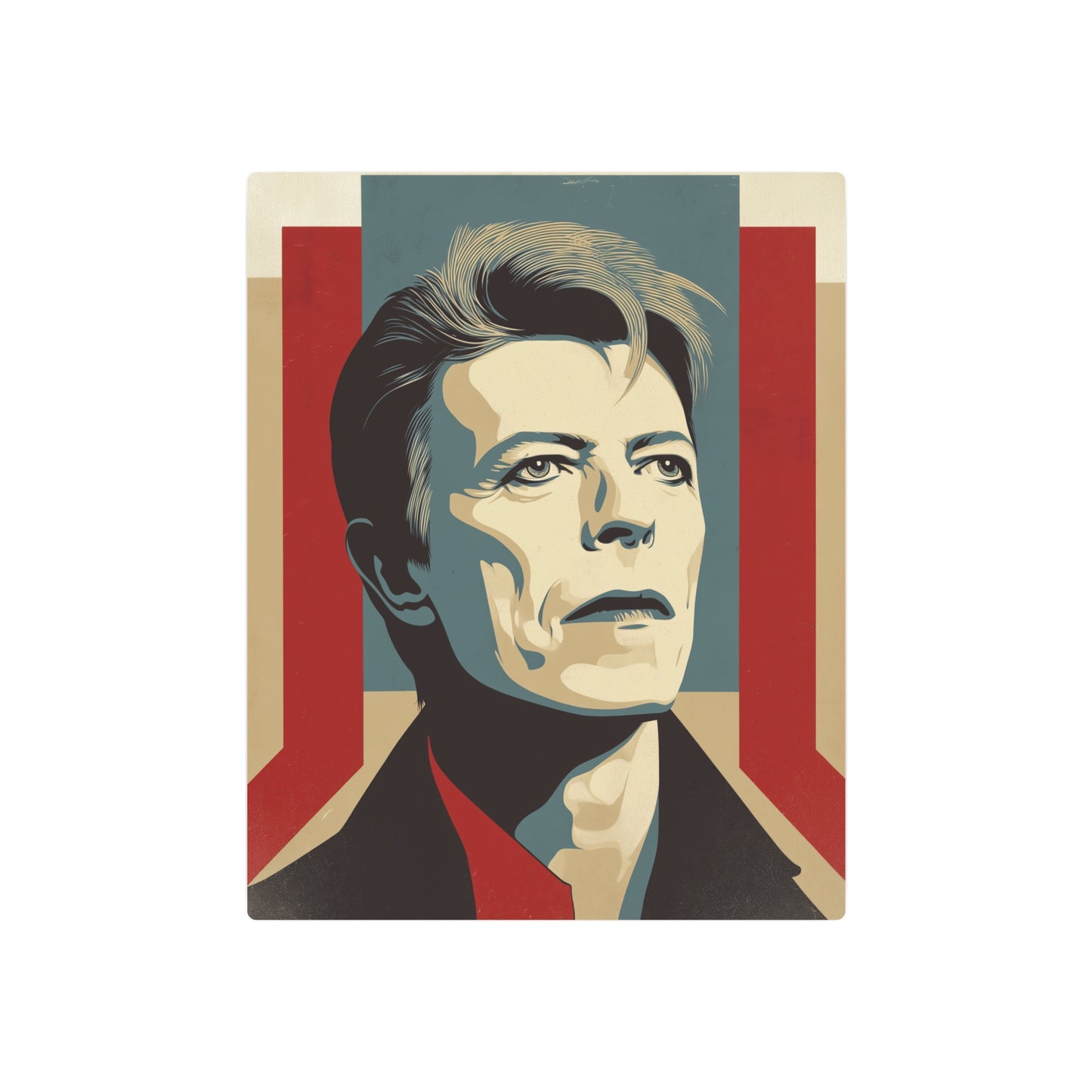 "David Bowie Pop Art Style Metal Sign Wall Art – Original Shepard Fairey Design" - Metal Wall Art Print