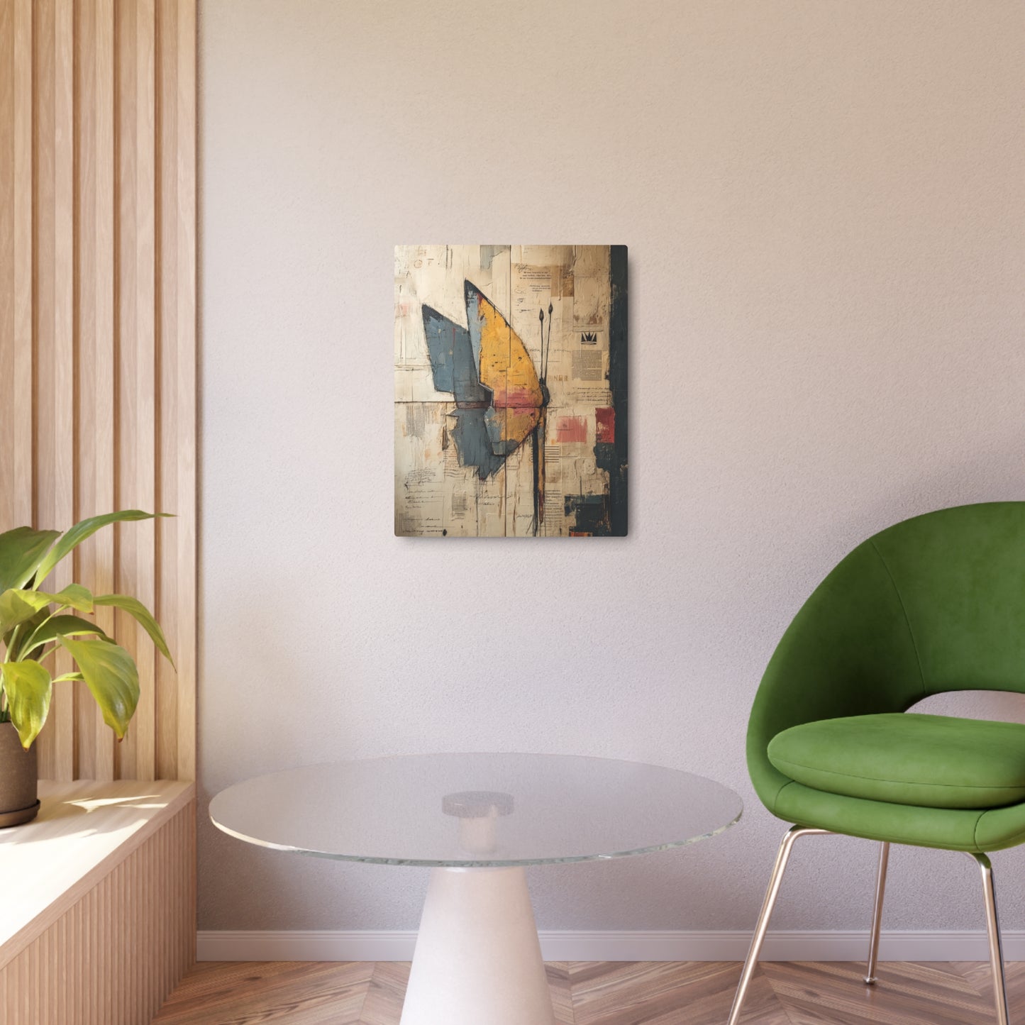Basquiat-Style Butterfly Metal Wall Art - Abstract Graffiti Texture Decor