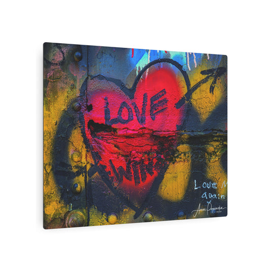 Vibrant Graffiti Heart Metal Wall Art - Love Wins - Metal Wall Art Print
