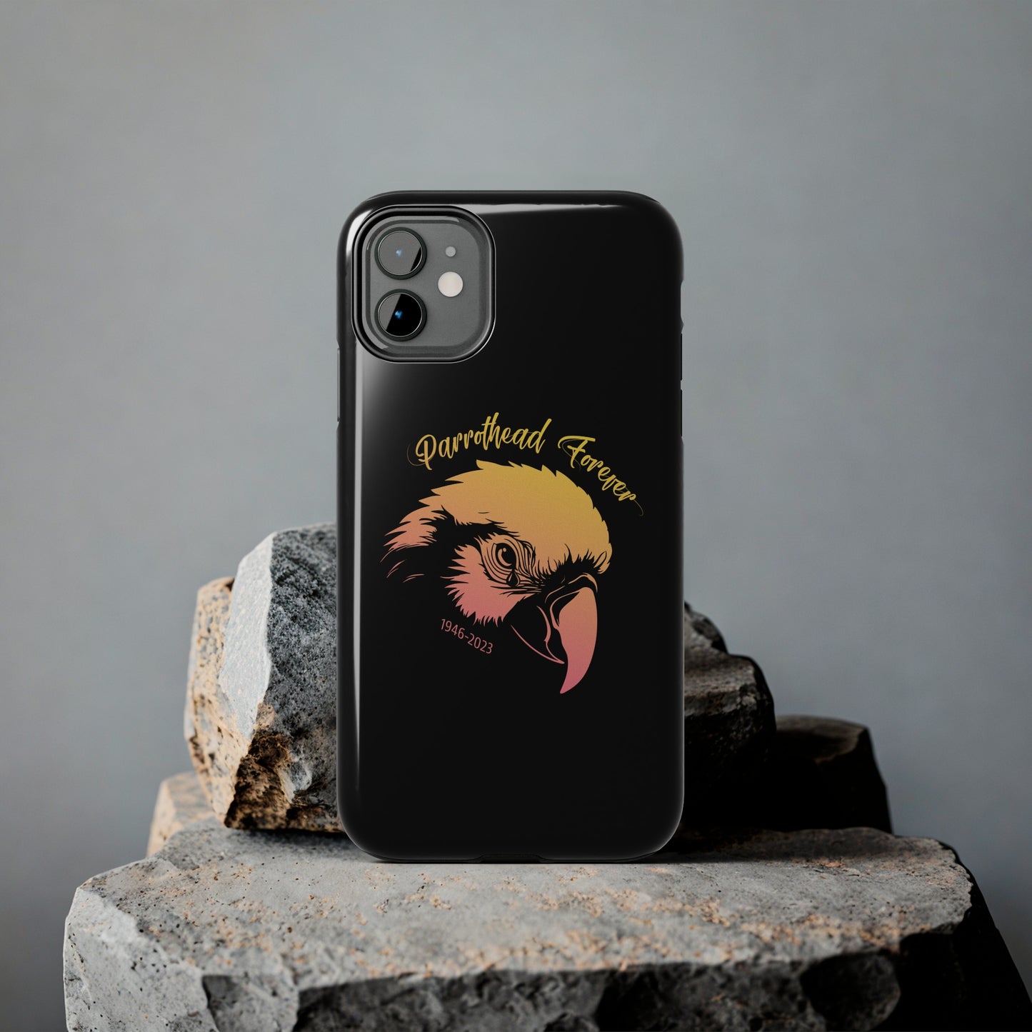 Jimmy Buffett Tribute iPhone Case - Parrot with Teardrop for Parrotheads gift Jimmy Buffett tribute rip margaritaville phone case