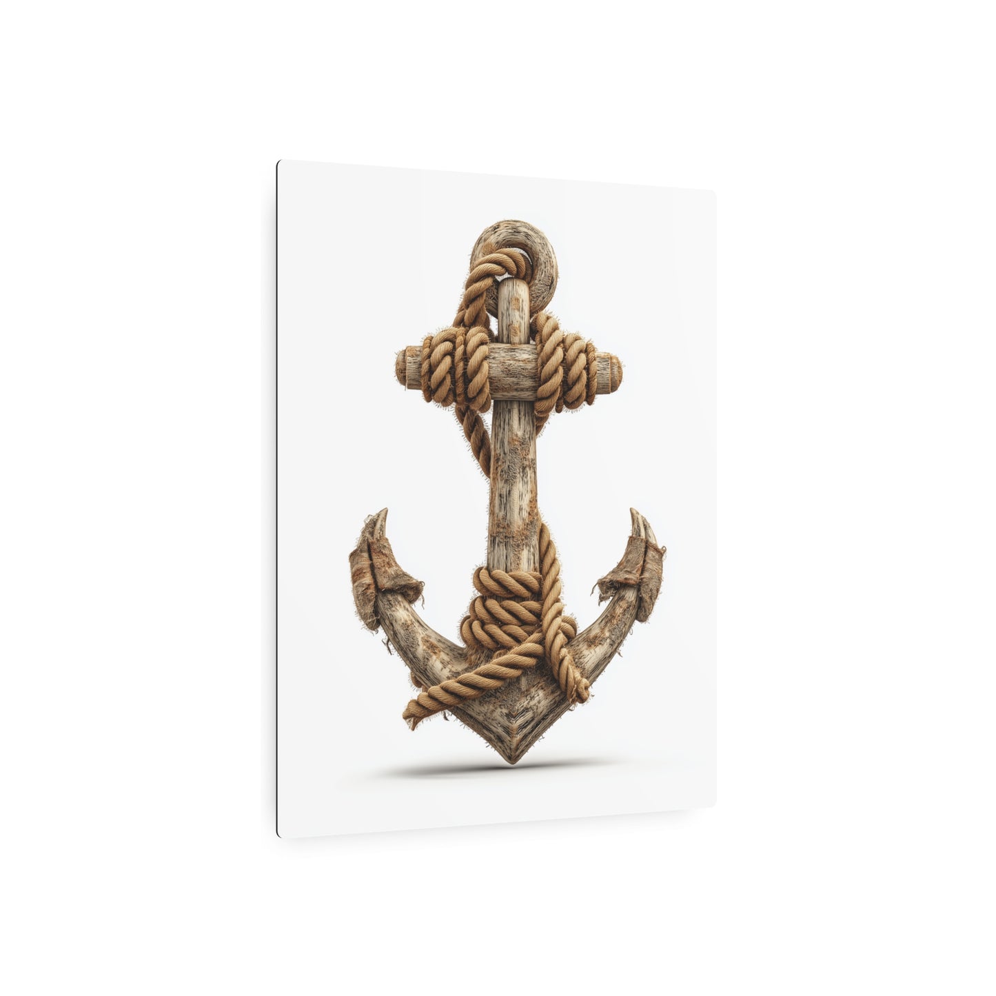 Nautical Chic Metal Wall Art: Traditional Anchor & Rope Design