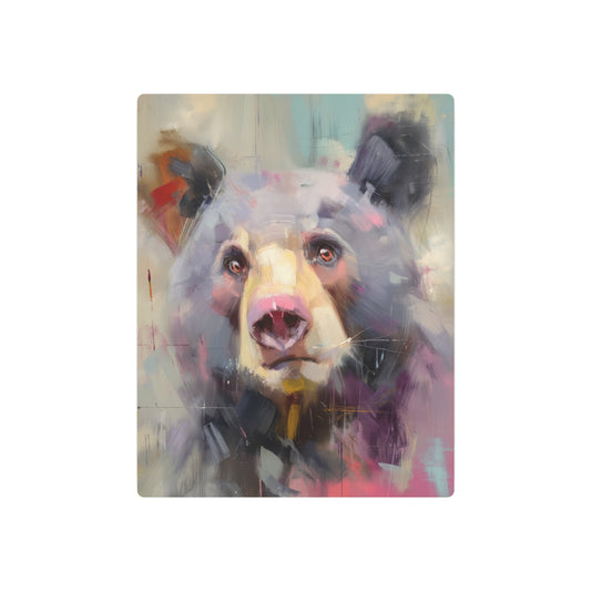 Vibrant Bear Portrait Metal Wall Art | Peter Wileman Inspired Design - Metal Wall Art Print