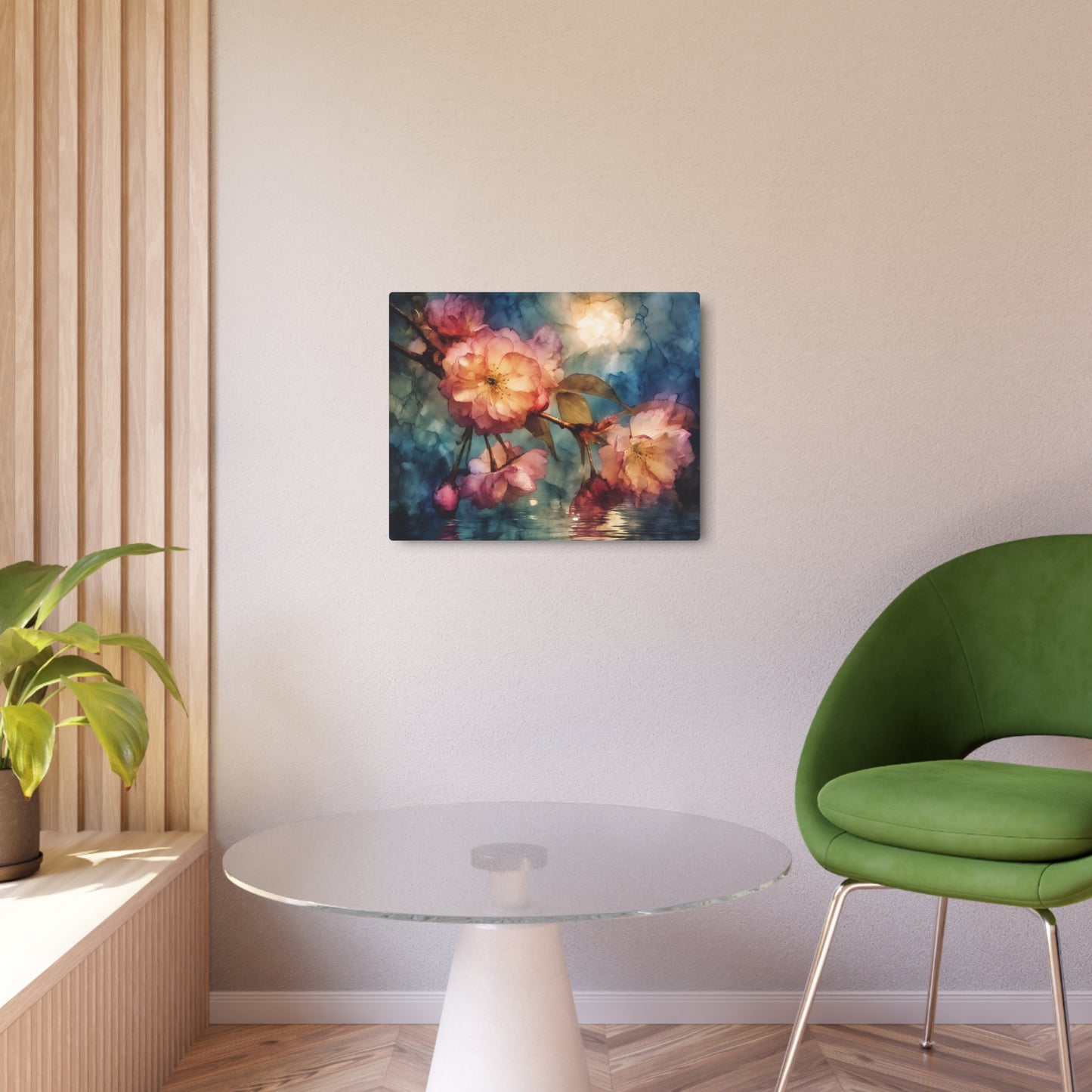 Georgia O'Keeffe Inspired Metal Wall Art – Watercolor Floral Still life