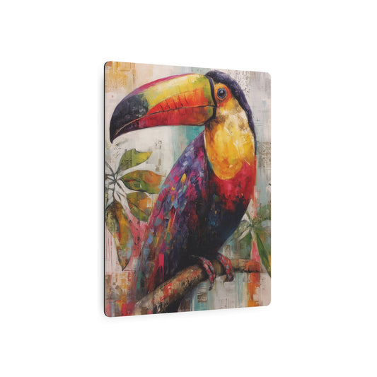 Vibrant Toucan Graffiti Art Metal Wall Sign - Pop Art Bird Decor - Metal Wall Art Print