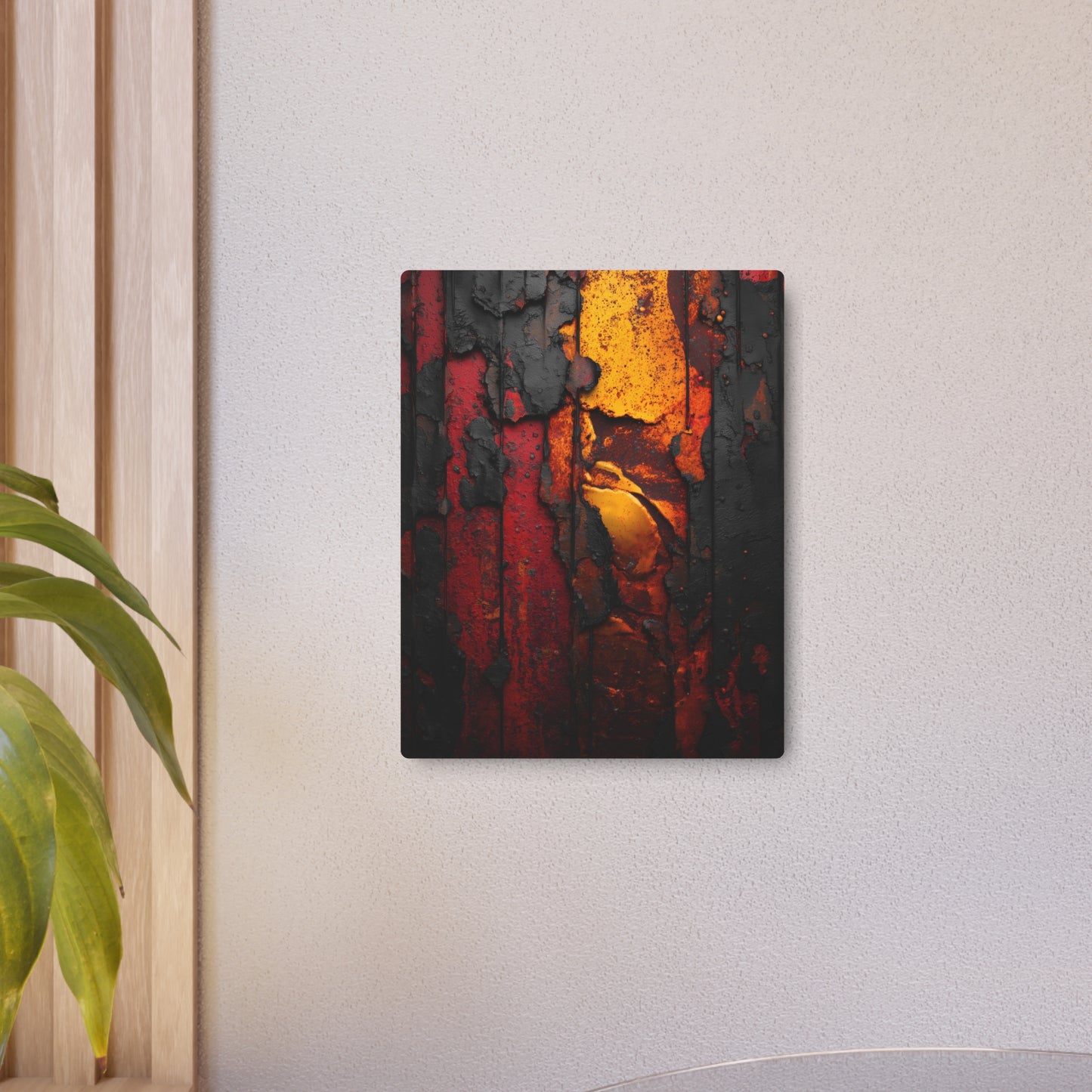 Rustic Textured Metal Wall Art in Vibrant Surreal Colors