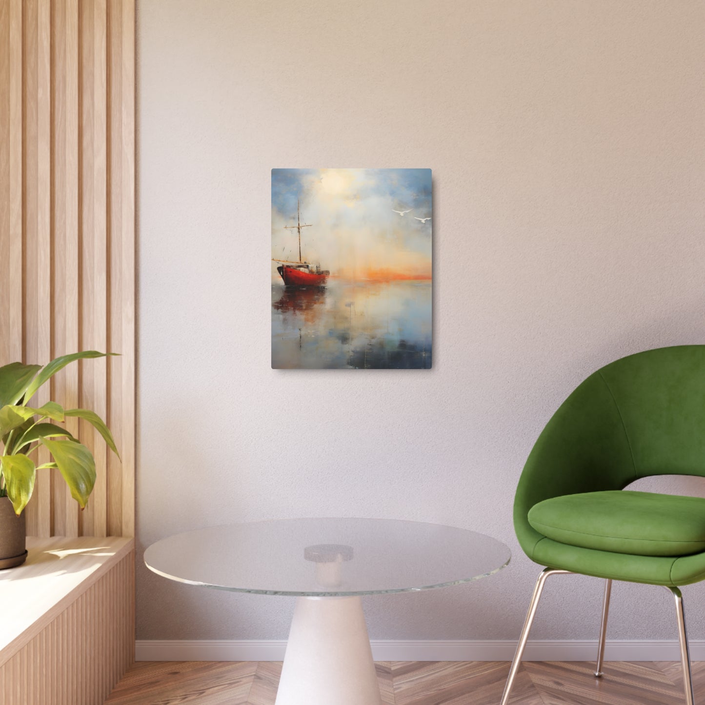 "Sizzling Sunrise Sailboat Metal Wall Art - Nautical Home Decor"