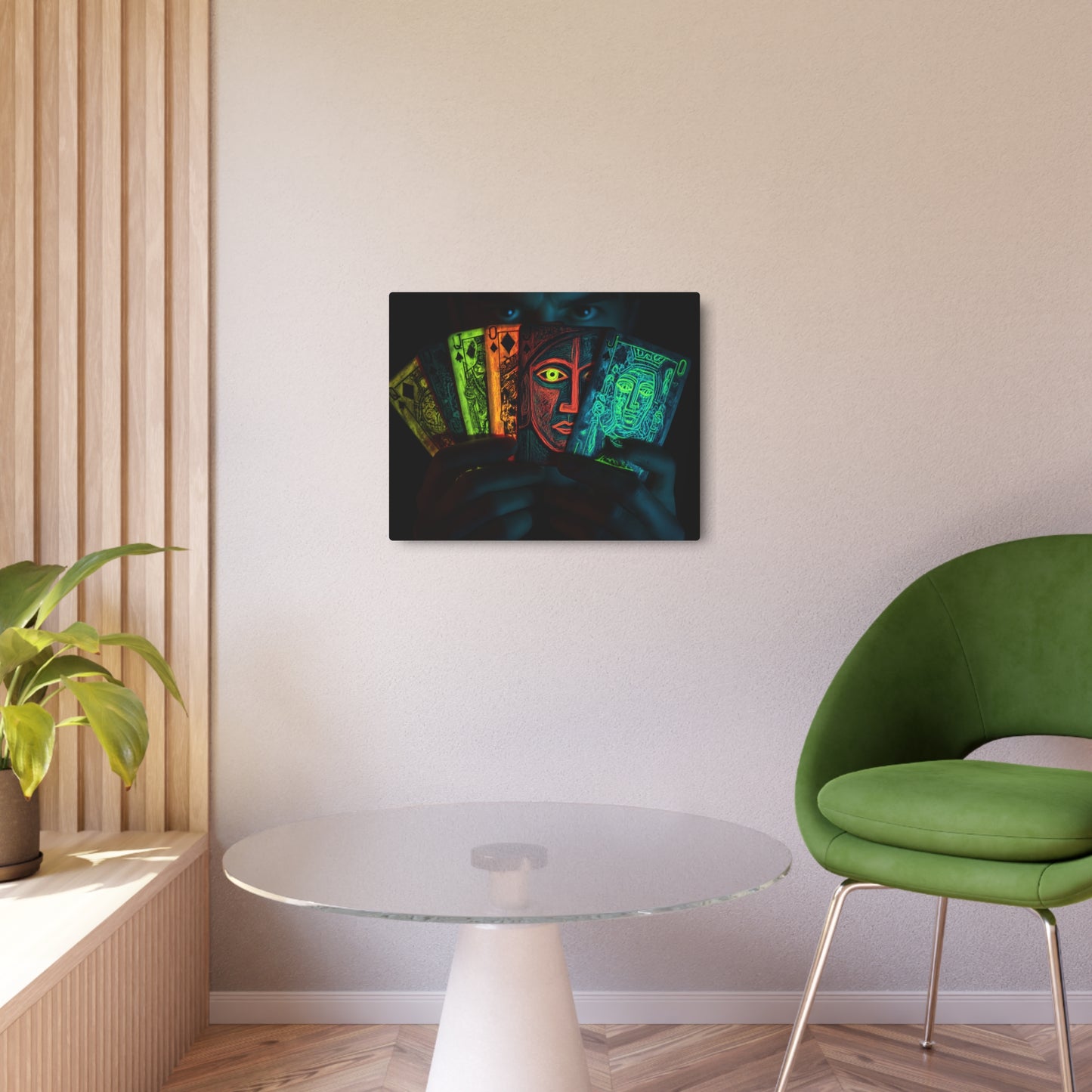 Vibrant Picasso-Inspired Neon Glow Metal Wall Art Print