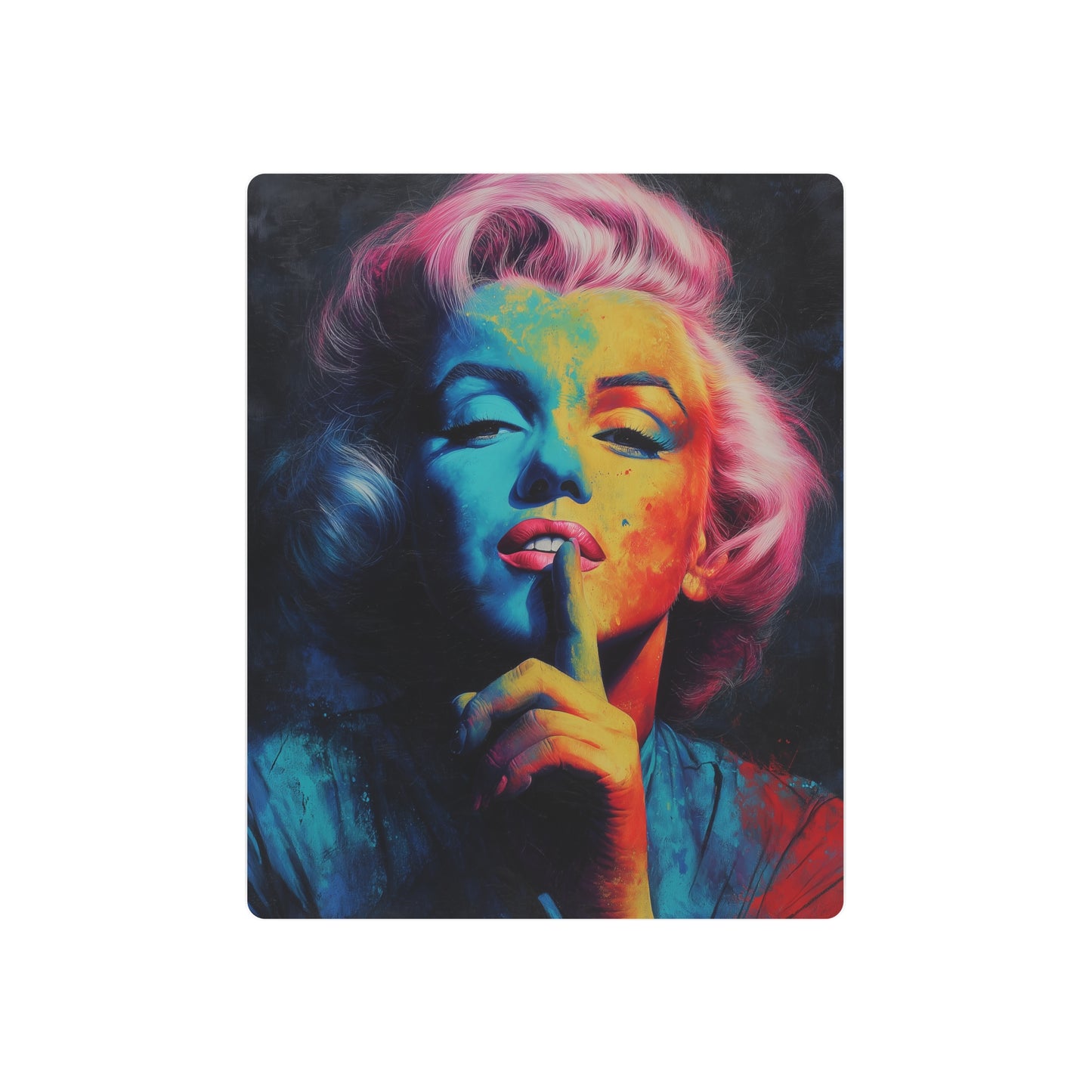Marilyn Monroe Wall Art, Vibrant Chalk-Style Colors, Airbrushed Detail, Metal - Metal Wall Art Print