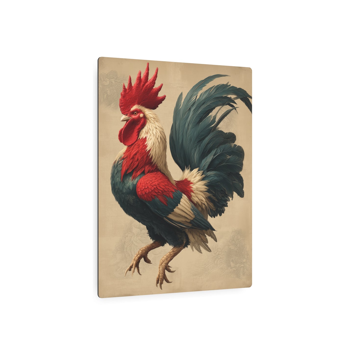 Animated Fighting Rooster Metal Wall Art Sign - One-of-a Kind Decor Piece
