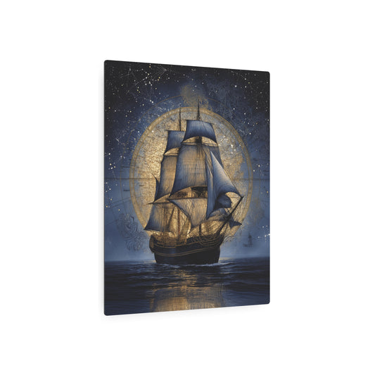 Stunning Pirate Ship Metal Art: Cinestill 400D Nautical Wall Decor - Metal Wall Art Print