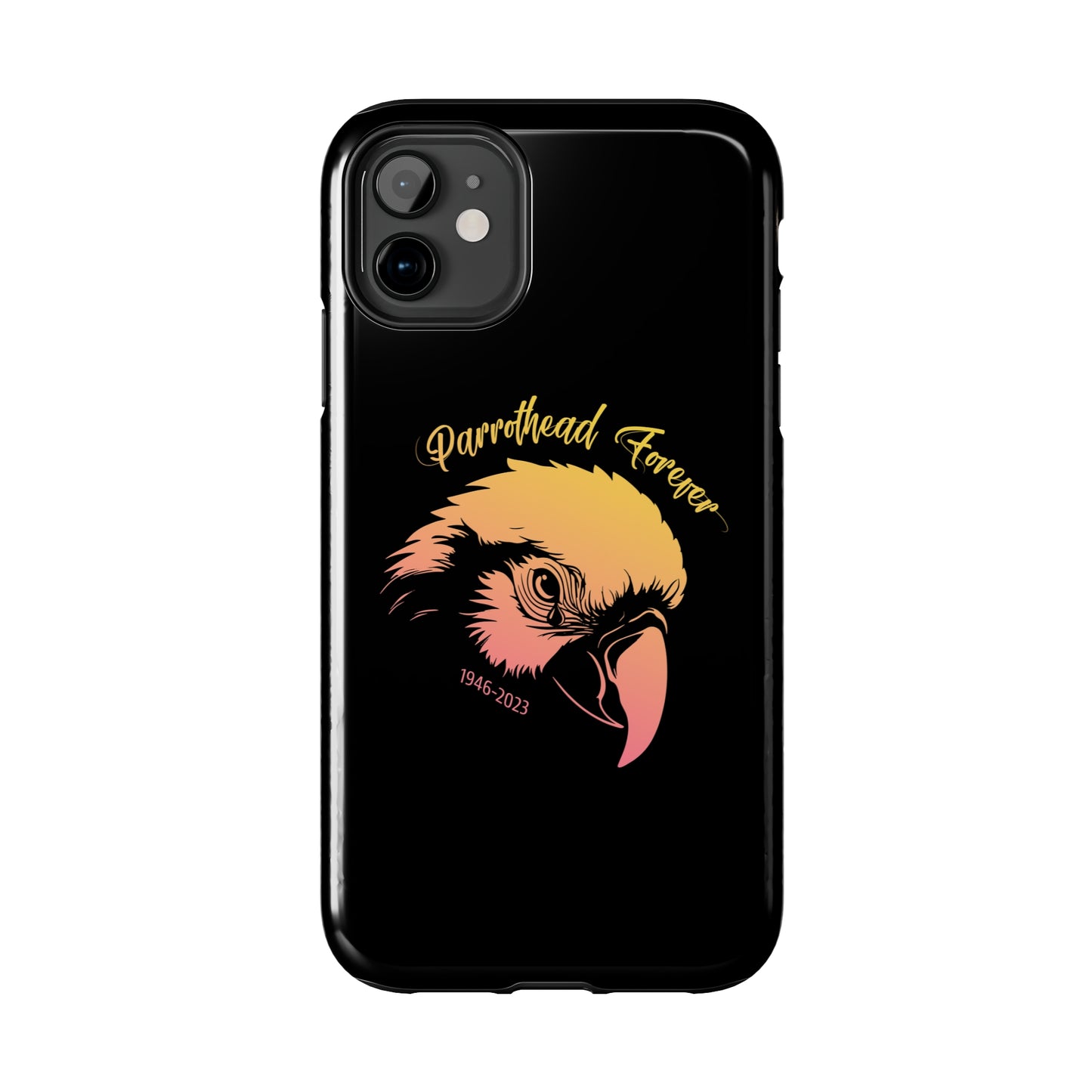 Jimmy Buffett Tribute iPhone Case - Parrot with Teardrop for Parrotheads gift Jimmy Buffett tribute rip margaritaville phone case