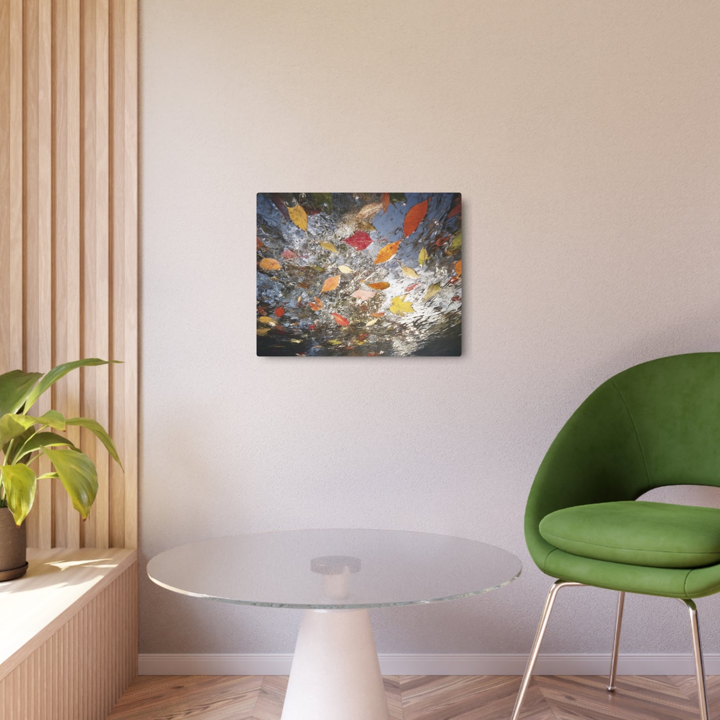 Elegant Autumn Leaves Metal Wall Art - Agfacolor Neu Theme Décor